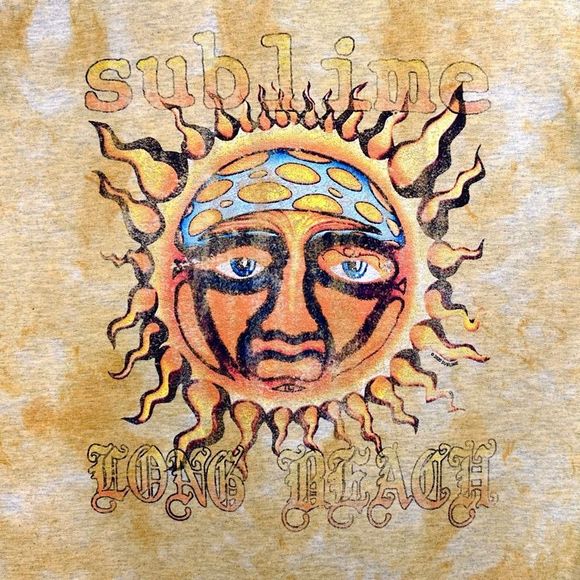 Urban Outfitters x Sublime Yellow Tie Dye Crew Neck Sweatshirt - Size Medium - Picture 2 of 5